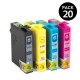  PACK 20 CARTUCHOS GENÉRICOS ZP-EPSON T1281 +T1282 + T1283 + T1284.