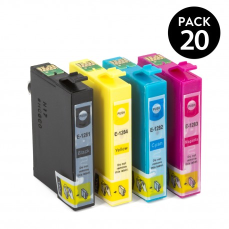  PACK 20 CARTUCHOS GENÉRICOS ZP-EPSON T1281 +T1282 + T1283 + T1284.