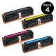 PACK de 4 tóneres genéricos ZP-HP CE320A CB540A CE210X NEGRO , CE321A CB541A CE211A CYAN, CE322A CB542A CE212A AMARILLO, CE32