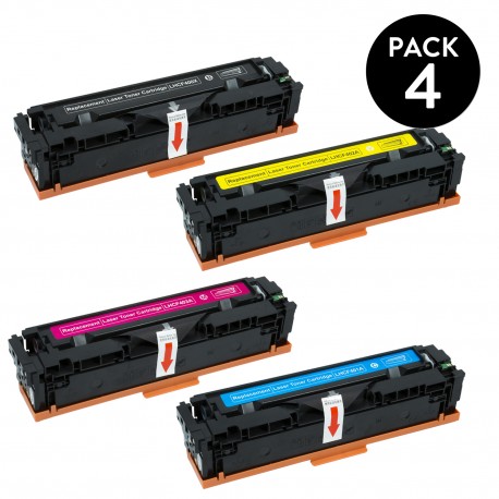 PACK DE 4 TÓNERES GENÉRICOS ZP-HP CE400X CE401A CE402A CE403A