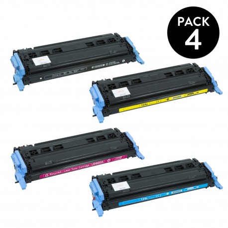 PACK DE 4 TÓNERES GENÉRICOS ZP-HP Q6000A Q6001A Q6002A Q6003A